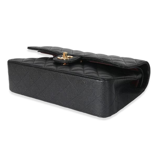 Chanel Black Quilted Caviar Medium Classic Double Flap Bag - Picture 5 of 6